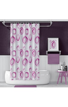 Banyo Perdesi 2x110x200 Çift Kanat Duş Perdesi + Halka Duşakabin Perdesi 4954 Pembe Çok Renkli Banyo Perdesi 2x110x200 Çift Kanat Duş Perdesi + Halka Duşakabin Perdesi 4954 Pembe Çok Renkli