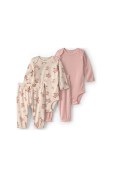 Carter's Kız Bebek Layette 4'lü Body Pantolon Takım Pudra 1v39071 Carter's Kız Bebek Layette 4'lü Body Pantolon Takım Pudra 1v39071