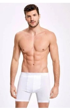 İlke İç Giyim Likralı Uzun Erkek Boxer 5 Adet Beyaz İlke İç Giyim Likralı Uzun Erkek Boxer 5 Adet Beyaz