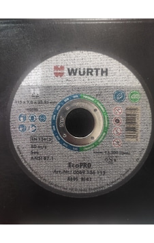 Würth 115x1,0x22,23 Mm İnox Metal Kesme Taşı Paslanmaz Çelik