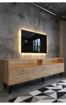 Resital Ledli Tv Sehpası - Led Işıklı - Gold Çam - Gl9017-6 Atlantikçam Resital Ledli Tv Sehpası - Led Işıklı - Gold Çam - Gl9017-6 Atlantikçam