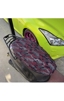Çok Renkli Kamuflaj Desenli Penye Motosiklet Kılıfı -motor