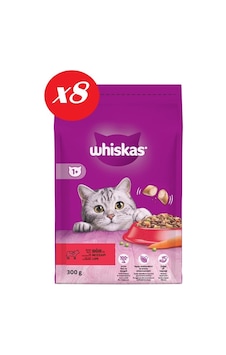 Whiskas Biftekli Havuçlu Kuru Kedi Maması 300 Gr Set 8'li Whiskas Biftekli Havuçlu Kuru Kedi Maması 300 Gr Set 8'li