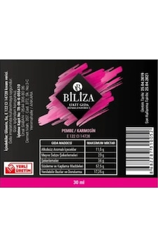 Biliza Sıvı Gıda Boyası Pembe 30 ML