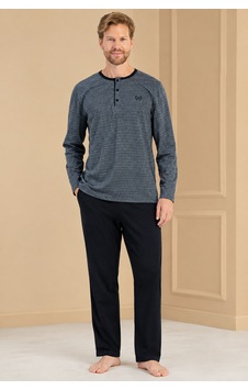 Pijadore %100 Pamuk 2273 Uzun Kol Erkek Pijama Takımı Siyah Pijadore %100 Pamuk 2273 Uzun Kol Erkek Pijama Takımı Siyah