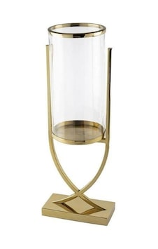 Mikasa Moor Gold X Ayaklı Metal Cam Mumluk 16x21x58cm Gold Mikasa Moor Gold X Ayaklı Metal Cam Mumluk 16x21x58cm Gold