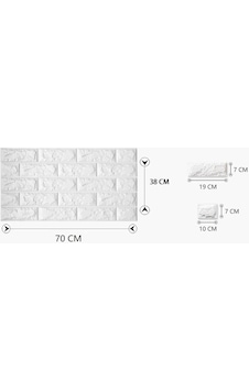 Renkli Duvarlar Kendinden Yapışkanlı 3D Duvar Kağıdı Paneli 70 x 38 Cm Beyaz Renkli Duvarlar Kendinden Yapışkanlı 3D Duvar Kağıdı Paneli 70 x 38 Cm Beyaz