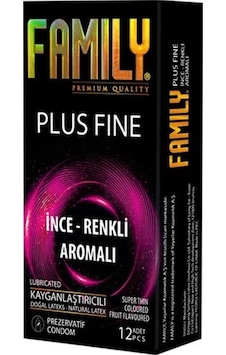 Family Plus Fine İnce Renkli Aromalı Prezervatif 12'li Family Plus Fine İnce Renkli Aromalı Prezervatif 12'li