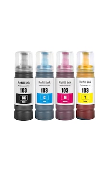 103 L1110, L1210, L1250, L3110, L3111, L3150, L3151 İle Uyumlu 70ml 4 Renk Muadil Mürekkep Seti - Epson Ecotank Yazıc 103 L1110, L1210, L1250, L3110, L3111, L3150, L3151 İle Uyumlu 70ml 4 Renk Muadil Mürekkep Seti - Epson Ecotank Yazıc