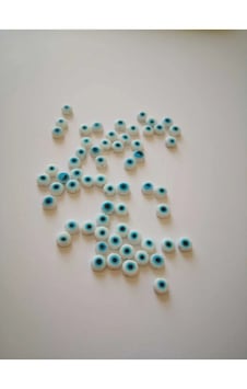 Beyaz Nazar Boncuğu Akrilik 50 Adet 5mm Beyaz Nazar Boncuğu Akrilik 50 Adet 5mm
