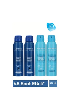 Watsons 4 Lü Deodorant Seti Chill Blue Pudralı X2+wild Wind Pudrasız X2 Erkek Vücut Spreyi 150 Ml Watsons 4 Lü Deodorant Seti Chill Blue Pudralı X2+wild Wind Pudrasız X2 Erkek Vücut Spreyi 150 Ml
