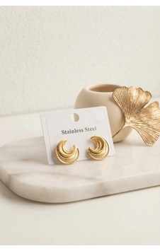 Mey İthalat 316l Çelik Gold Renk Ay Model Kadın Küpe Altın Mey İthalat 316l Çelik Gold Renk Ay Model Kadın Küpe Altın