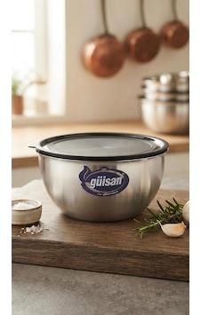 Gülsan 20 Cm Çelik Karıştırma Saklama Kabı Gri Gülsan 20 Cm Çelik Karıştırma Saklama Kabı Gri