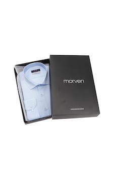 Morven Slim Fit Düz Sert Yaka Uzun Kollu Gömlek 99mc004002302 Mavi