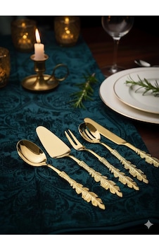 Ersan Home Tüy Model Gold 5li Pasta Sunum Ve Servis Seti Gold Ersan Home Tüy Model Gold 5li Pasta Sunum Ve Servis Seti Gold