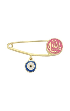 Altın Bebek Allah Nazar İğne Çok Renkli