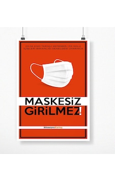 Bk Gift Kişiye Özel Logolu Maskesiz Girilmez Afiş Poster 50 X 70 Cm. 4 Bk Gift Kişiye Özel Logolu Maskesiz Girilmez Afiş Poster 50 X 70 Cm. 4