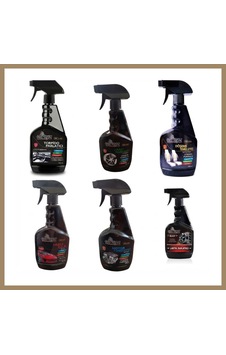 Kahveci.store 6'lı Araç Bakım Seti Torpido Jant Döşeme Motor Lastik Parlatıcı Hızlı Cila Spreyi 500 Ml 22