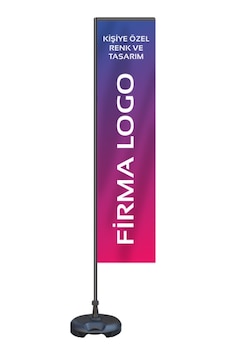 75x250 cm Kişiye Özel L Tipi Yelken Bayrak Flama+Bidon+Sopa 75x250 cm Kişiye Özel L Tipi Yelken Bayrak Flama+Bidon+Sopa