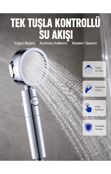Masaj Ve Yağmur Modlu Su Tasarruflu Duş Başlığı Çokrenkli Masaj Ve Yağmur Modlu Su Tasarruflu Duş Başlığı Çokrenkli