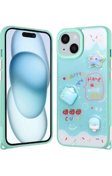 Apple Uyumlu iPhone 15 Kılıf Parlayan Simli Kabartma Figürlü Cevze Kapak Apple Uyumlu iPhone 15 Kılıf Parlayan Simli Kabartma Figürlü Cevze Kapak