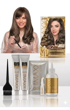 Maxx Deluxe Golden Beauty Set Saç Boyası 8.11 Yoğun Küllü Açık Kumral 2li + Fırça+pratik Boya Kabı Maxx Deluxe Golden Beauty Set Saç Boyası 8.11 Yoğun Küllü Açık Kumral 2li + Fırça+pratik Boya Kabı