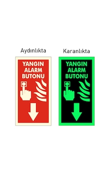 Fotolümen Fosforlu Yangın Alarm Butonu Levhası