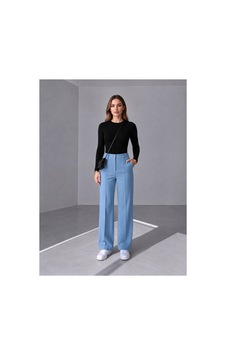 Süreyyafasion Geniş Paça Pantolon Mavi Mavi Süreyyafasion Geniş Paça Pantolon Mavi Mavi