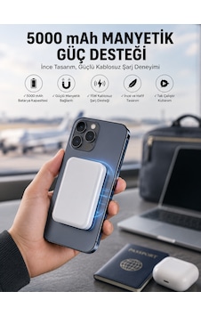 5000 Mah İos Uyumlu Magsafe Kablosuz Şarj Hızlı Şarj Desteği Sarı 50316607 5000 Mah İos Uyumlu Magsafe Kablosuz Şarj Hızlı Şarj Desteği Sarı 50316607