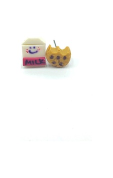 Tedz Collection Milk And Cookie Pin Küpe Çok Renkli Tedz Collection Milk And Cookie Pin Küpe Çok Renkli