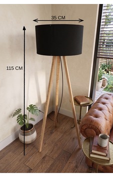 3 Ayaklı Tripod Lambader Siyah Kumaş Başlık Diğer 3 Ayaklı Tripod Lambader Siyah Kumaş Başlık Diğer