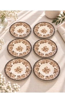 6'lı Velour Brown Çay Tabağı -7766 Çok renkli 6'lı Velour Brown Çay Tabağı -7766 Çok renkli