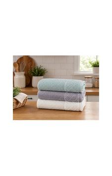 Kristal Desenli Havlu 30x50 Cm 3'lü Set %100 Pamuk - Softgarden Çok Renkli Kristal Desenli Havlu 30x50 Cm 3'lü Set %100 Pamuk - Softgarden Çok Renkli
