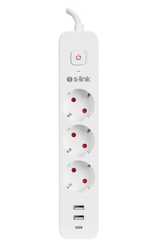Hepsi S-lınk Spg03tc 3 Soket Akım Korumalı Priz 1x Type-c 2xusb 5v 4a 1.5mt %100 Bakır 1mm Kablo 750 Joule Beyaz 19 Hepsi S-lınk Spg03tc 3 Soket Akım Korumalı Priz 1x Type-c 2xusb 5v 4a 1.5mt %100 Bakır 1mm Kablo 750 Joule Beyaz 19