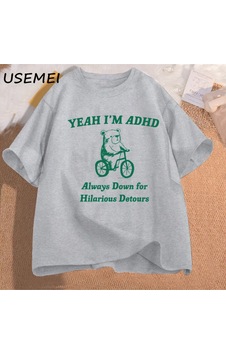 Flood Of Style Komik Grafik T Shirt Erkekler Evet Ben Adhd Rakun Meme T Shirt Unisex Moda Rahat O-boyun Boy Gri Flood Of Style Komik Grafik T Shirt Erkekler Evet Ben Adhd Rakun Meme T Shirt Unisex Moda Rahat O-boyun Boy Gri