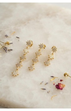 3 Lü Set Küpe Gold Renk Kutup Yıldızı Detaylı Gold 3 Lü Set Küpe Gold Renk Kutup Yıldızı Detaylı Gold