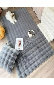 Saraz Halı Puffy Bubble Tavşan Tüyü Kaymaz Makinede Yıkanabilir Salon Koridor Mutfak Halı Antrasit Saraz Halı Puffy Bubble Tavşan Tüyü Kaymaz Makinede Yıkanabilir Salon Koridor Mutfak Halı Antrasit