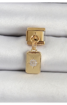 316l Çelik Sallantılı Zirkon Taşlı Kutup Yıldızı Figürlü Dikdörtgen Model Gold Renk Nomination Charm Altın 316l Çelik Sallantılı Zirkon Taşlı Kutup Yıldızı Figürlü Dikdörtgen Model Gold Renk Nomination Charm Altın