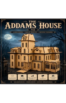 The Addams House V2 Ahşap Maket Seti Dıy Gotik Köşk Mimari Koleksiyoner Modeli 162 Parça