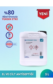 Acto Actohand Etoh El Ve Cilt Antiseptiği Etanol 80 % V/v 5 L Acto Actohand Etoh El Ve Cilt Antiseptiği Etanol 80 % V/v 5 L