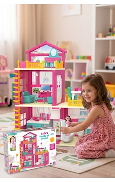 Lola'nın Düşler Evi - Tam Donanımlı, Bebekli Ve Eşyalı 4 Odalı Kız Çocuk Evcilik Seti Lola'nın Düşler Evi - Tam Donanımlı, Bebekli Ve Eşyalı 4 Odalı Kız Çocuk Evcilik Seti