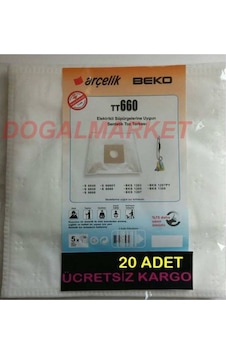 Arçelik Uyumlu S 6660Y 6680 Toz Torbası 20 Adet+Filtre Arçelik Uyumlu S 6660Y 6680 Toz Torbası 20 Adet+Filtre