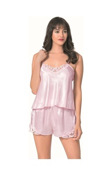 Veraura Lifestyle Pembe Saten Babydoll Şort Takımı Pembe Veraura Lifestyle Pembe Saten Babydoll Şort Takımı Pembe