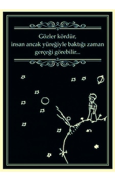 Küçük Prens Sözlü Ahşap Mdf Tablo Duvar Dekoru Dekoratif Tablo Ofis Salon Hediyelik