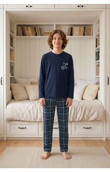 Aydoğan Genç Erkek İnterlok Lacivert Reha Pijama Takımı 0490 Aydoğan Genç Erkek İnterlok Lacivert Reha Pijama Takımı 0490
