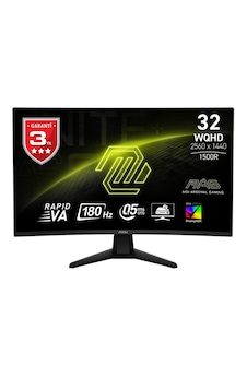 MSI MAG 32CQ6F 31.5" 0.5 Ms 180 Hz 2K WQHD Adaptive Sync Rapid VA Oyuncu Monitör