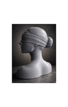 Gözü Bağlı Kadın Büstü Heykel 17 Cm - 3d Yazıcı Baskı Dekoratif Biblo Gözü Bağlı Kadın Büstü Heykel 17 Cm - 3d Yazıcı Baskı Dekoratif Biblo