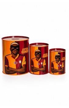 Galatasaray Lisanslı Maskeli Osimhen Baskılı Kumbara Seti - Çocuklar İçin 3'lü Taraftar Kumbarası 3lü Set