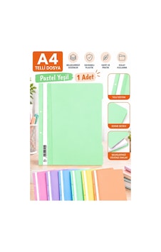 Telli Dosya Plastik A4 Pastel Renk 1 Adet Poşet Dosyalara Uyumlu Ekonomik Kaliteli Şeffaf Kapak Telli Dosya Okul Büro Yeşil Telli Dosya Plastik A4 Pastel Renk 1 Adet Poşet Dosyalara Uyumlu Ekonomik Kaliteli Şeffaf Kapak Telli Dosya Okul Büro Yeşil