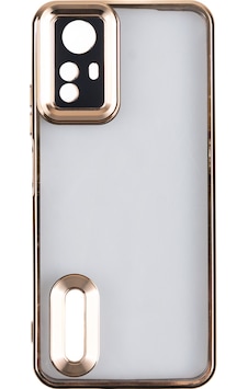 Xiaomi Redmi Note 12s Kılıf Kamera Korumalı Logo Gösteren Zore Omega Kapak Gold